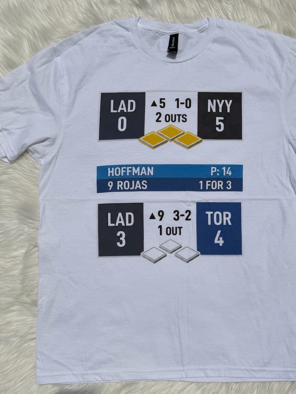 NWT Los Angeles‎ Dodgers Back-to-Back Championship Scoreboard Shirt - Picture 3 of 7